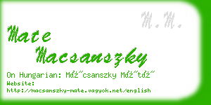 mate macsanszky business card